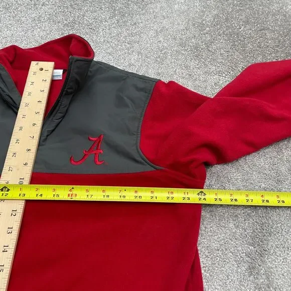 Columbia Fleece Jacket Mens Large Red University Of Alabama Full Zip Pocket Hike